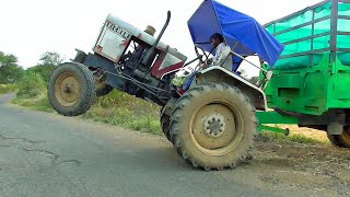 Eicher 242 With Full Trolley Of Wheat Crop Vs John Deere 5310 Vs Mahindra 575 Di