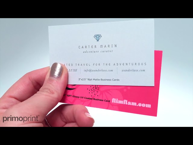 Glossy UV vs. Matte Business Card Stock | Primoprint - YouTube