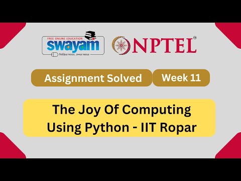 The Joy of Computing using Python WEEK 11 || NPTEL Quiz Assignment answers 2023