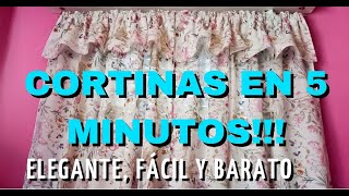 CÓMO HACER CORTINAS EN 5 MINUTOS!!! FÁCIL Y BARATO EN SÓLO 3 PASOS. DIY TUTORIAL