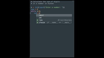 SUM OF DIGITS IN PYTHON #shorts