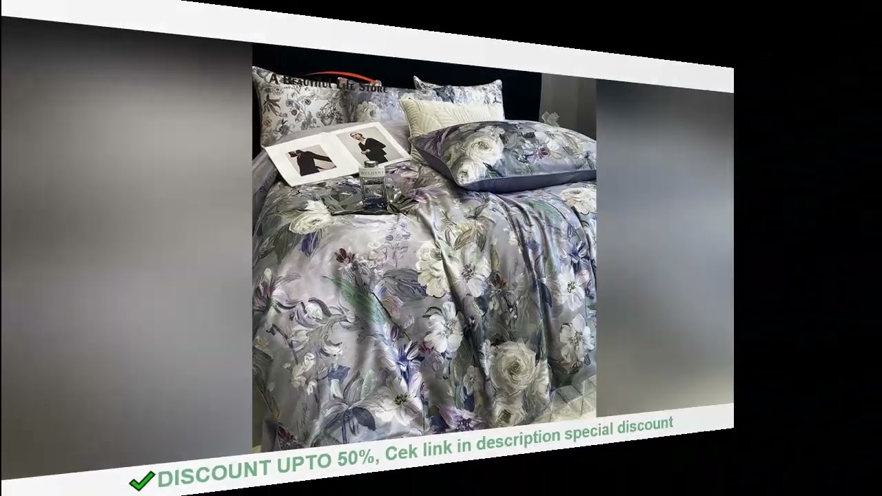1000TC Egyptian Cotton Bedding Set, Vintage Oil Painting Style, Plant Flowers Pattern, Soft, Duvet C