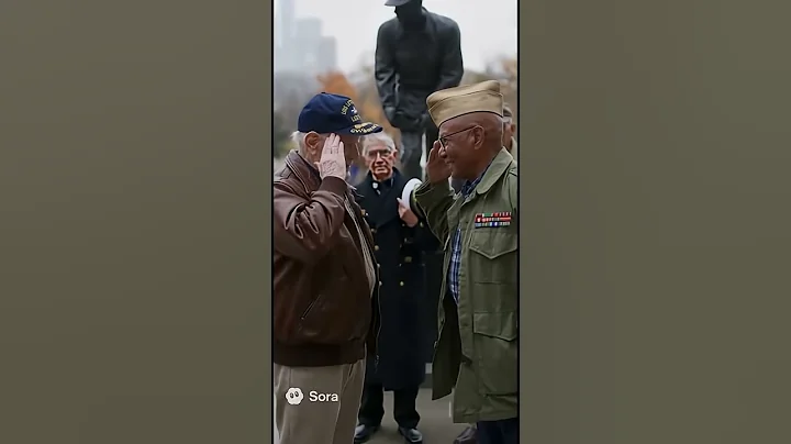 Korean War vets meet wwll vets and salute each other 🫡🇺🇸  #WWIIHero #SaluteToService #usveterans