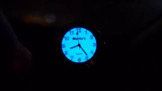 Marlin's Motorcycle Clock Back-lit EL White Clock