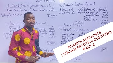 BRANCH ACCOUNTS . ( SOLVED PRACTICE QUESTION ). PART 4. Accounting for branches . A.E ACCOUNTING