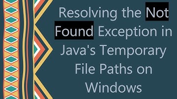 Resolving the Not Found Exception in Java