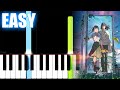 KANATA HALUKA - Suzume no Tojimari OST - SLOW EASY Piano Tutorial
