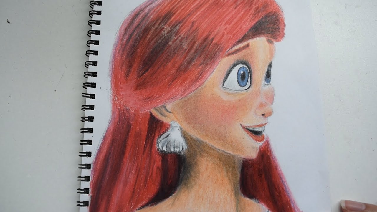 The Little Mermaid リトル マーメイド アリエル イラスト ぬりえ 色鉛筆画 Youtube