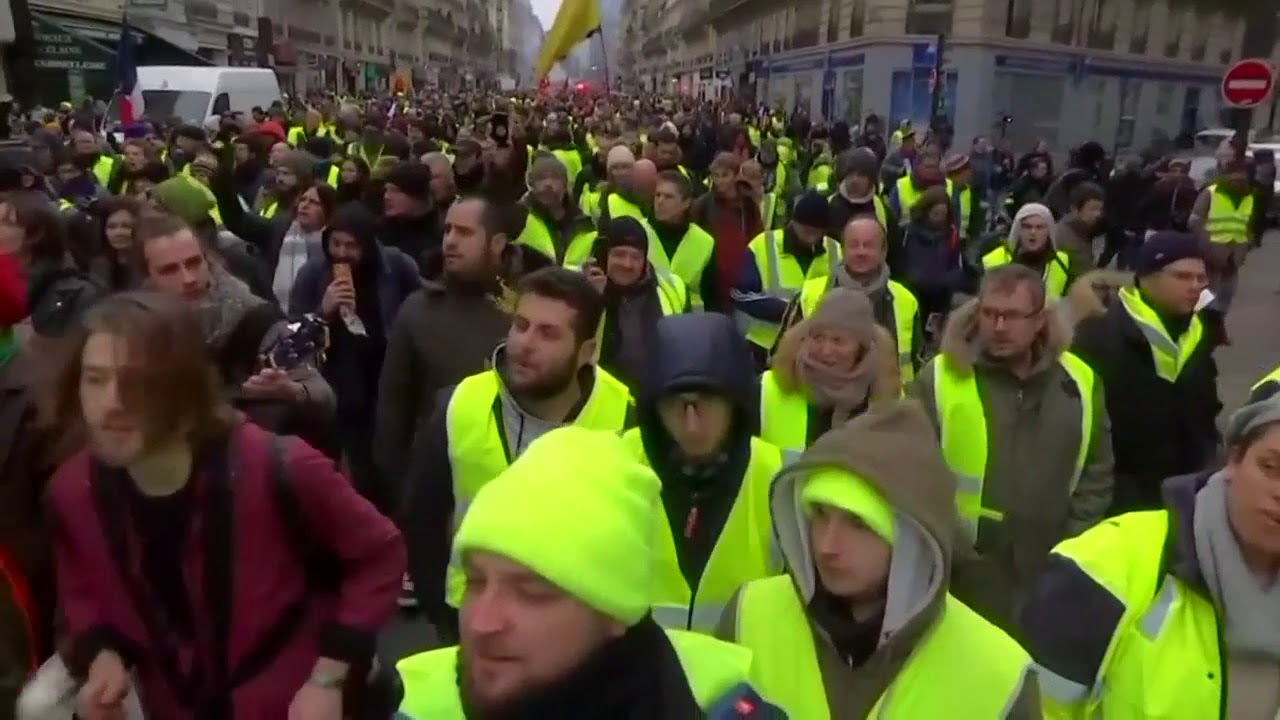 France's 'yellow vests' protest for a 10th week newspaper mockup