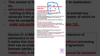 Admission in civil cases when relevant //under Section 21 Of BSA #bsa