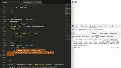 Angular 2 Custom Events with Event Emitter and ES5