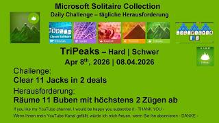 Famous Solitaire Daily Challenges | TriPeaks - Hard | Apr 8th, 2026 Net Worth