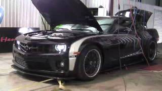 Black Hennessey HPE700 LS9 Camaro on Dyno