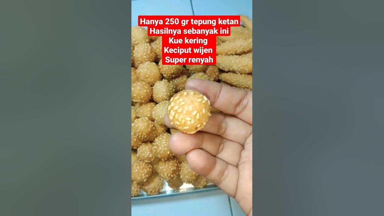 sebanyak ini!! hanya 250gr tepung ketan,kue keciput wijen super renyah