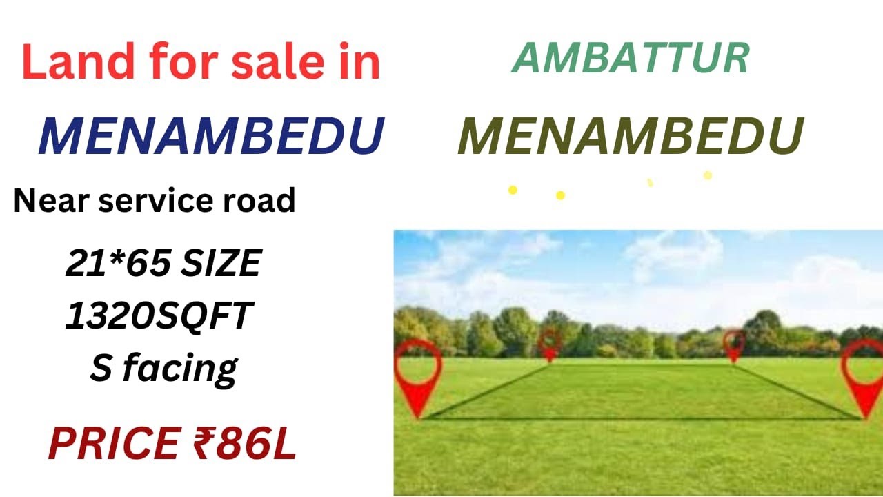 🏕🏡Land for sale in ambattur menambedu 1320sqft ₹86L chennairealestate