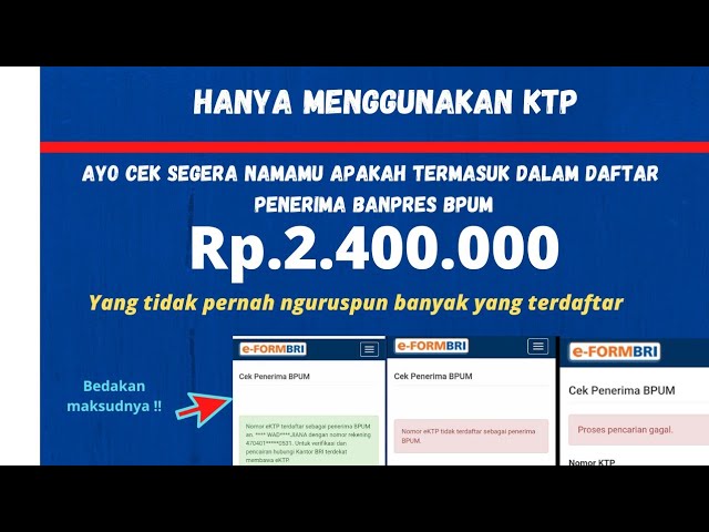 Cek Segera Namamu Apakah Masuk Dalam Daftar Penerima Bnpres Bpum Hanya Menggunakan Ktp Youtube