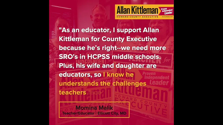 Momina Malik ENDORSES Allan Kittleman