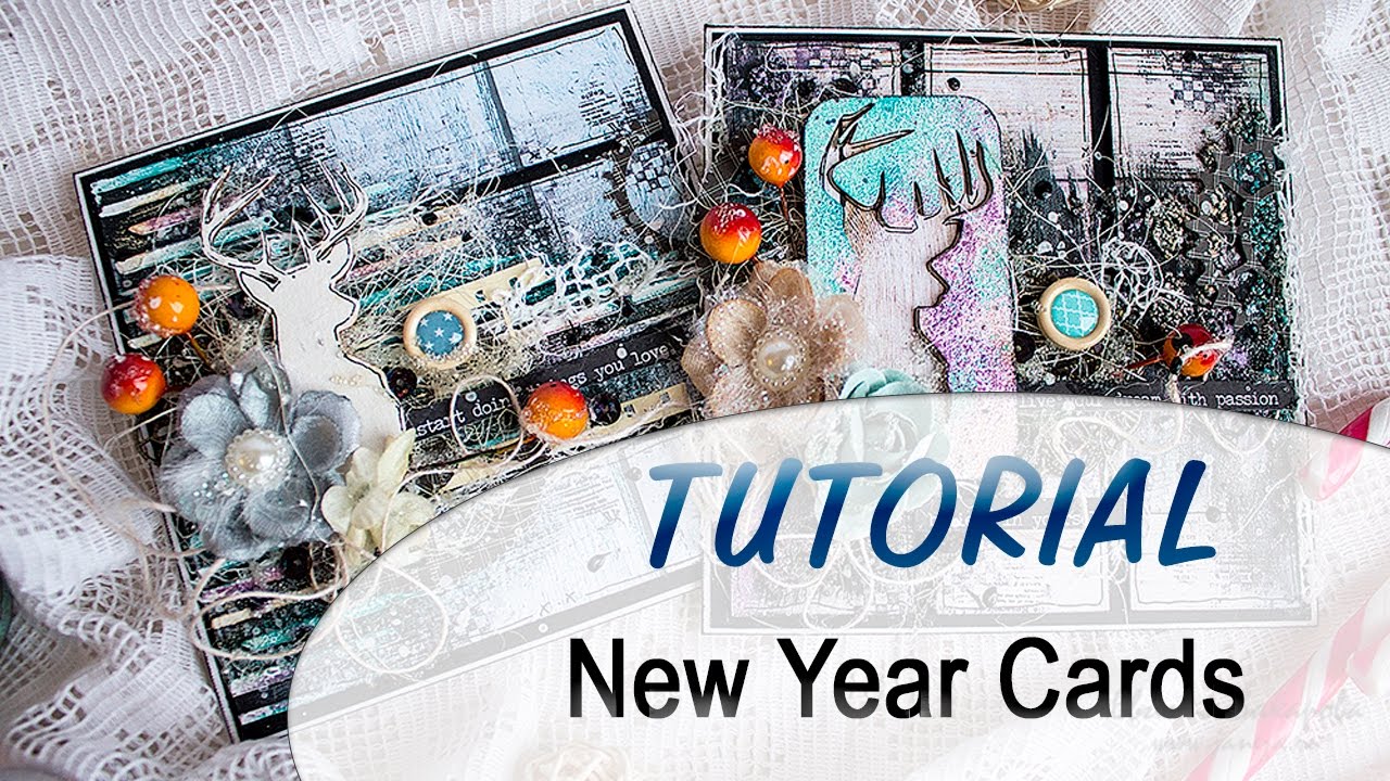 Greeting card design ideas for happy new year New Year Cards Tutorial - YouTube
