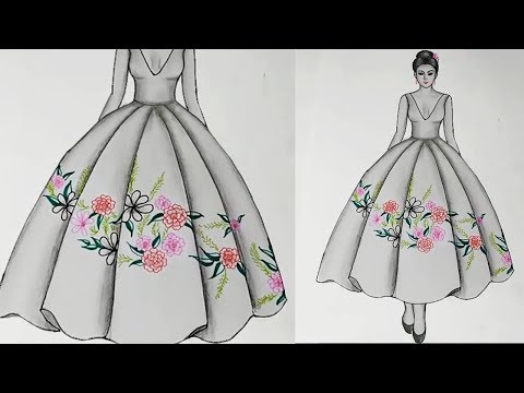 Dress Drawing Ideas For Beginners - Draw-metro