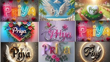 प्रिया 🥀 priya name status video ll whatsapp status video #nameart #name_status_video