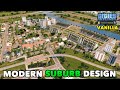 Building a modern Suburb and a Light Rail Line in Cities: Skylines | No Mods Vanilla Build