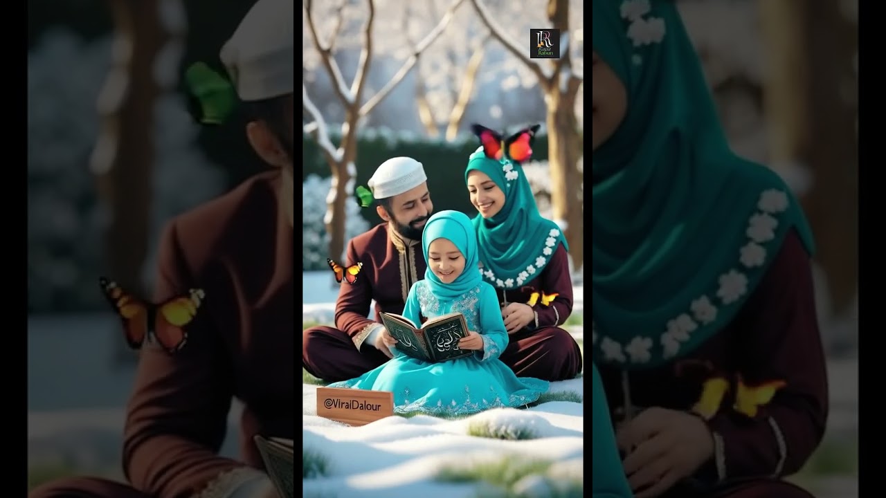 Islamic Shorts 💚 Father & Kids | Muslim Family Learning 