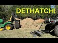 DETHATCHING with Agri-Fab tow behind dethatcher