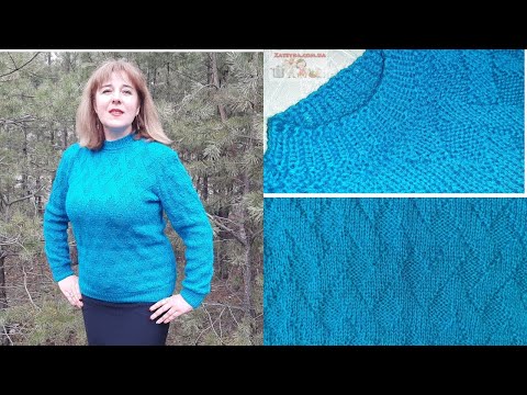 Связать простой свитер спицами женский для начинающих 52 размер