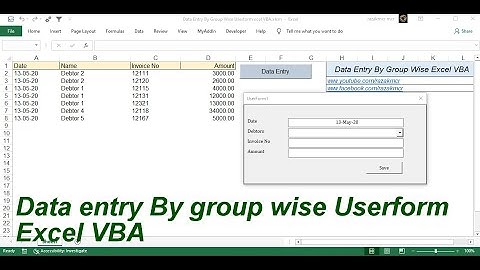 Data Entry By Group wise Userform Excel VBA