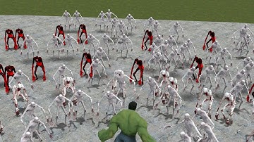 HULK  VS 100 SCP-096S!!! Garrys Mod Sandbox