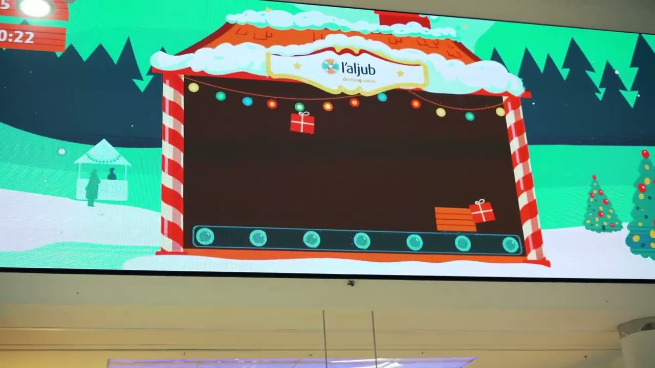 Brand activation -Interactive DOOH game for a huge led screen at Aljub mall using Kinect azure.