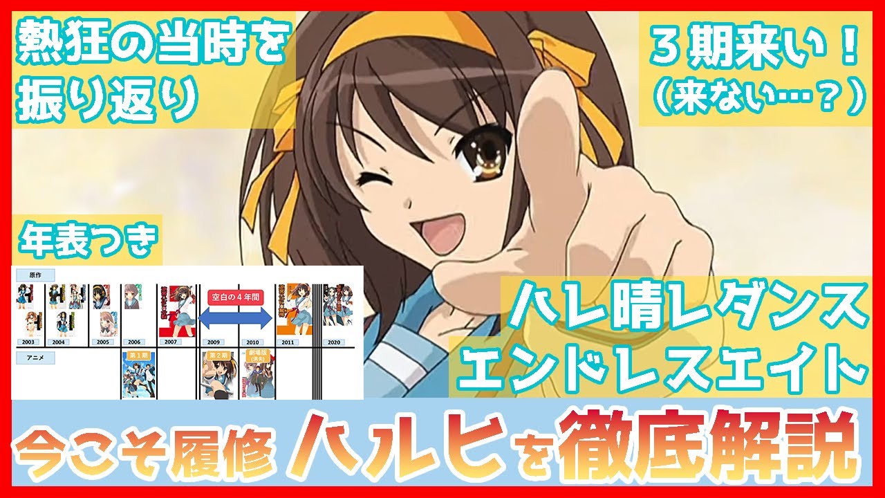 【涼宮ハルヒの憂鬱】 徹底解説 熱狂した当時の歴史を踏まえて振り返り 学園ライトノベルであり、SFとしても傑作の小説のアニメ化 ちょっと昔の ...