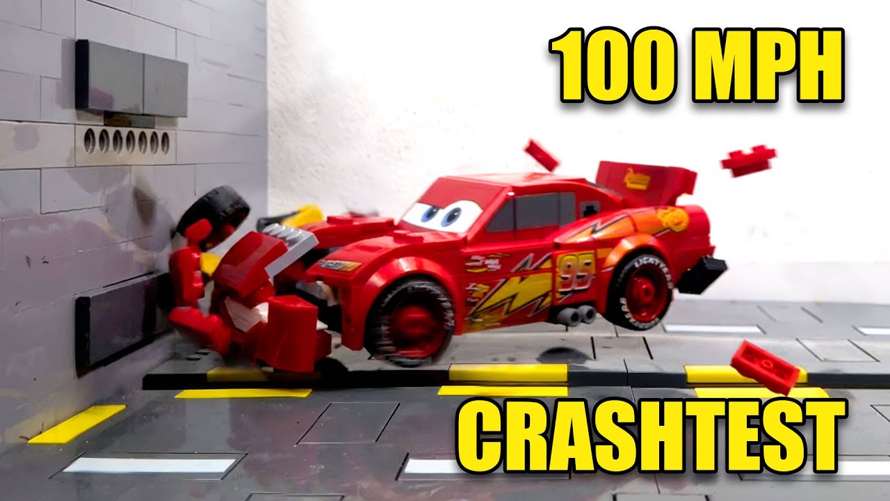 CAN LEGO Lightning McQueen SURVIVE 100 MPH CRASH?