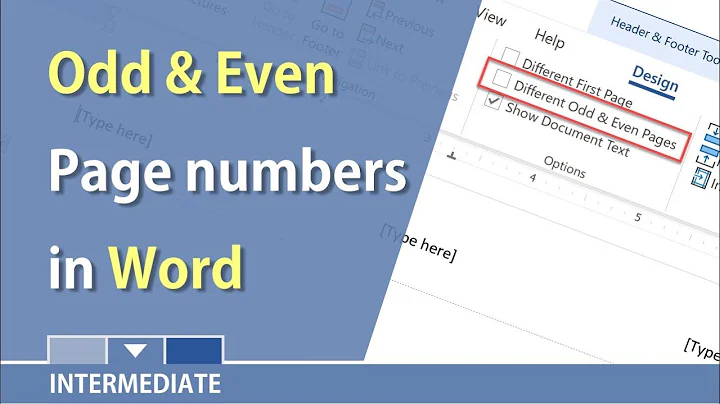 MS Word - Odd and Even Page numbers using Headers and Footers by Chris Menard