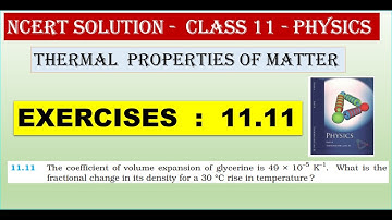NCERT SOLUTION  |  CLASS 11 PHYSICS  |  EXERCISE  11.11  | THERMAL PROPERTIES OF MATTER  | IN  TAMIL