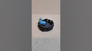 Easy Clay Craft | Cute Bird & Nest 🐦 | DIY Miniature Clay Art #claycrafts #cute #birds #shorts