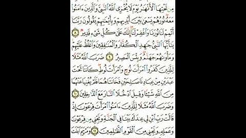 066 At Tahrim تلاوة رائعة ومؤثرة لسورة التحريم القرآن مقسم أرباع للشيخ مشاري