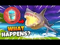 What Happens when a SHARK eats a MYTHIC ITEM in Fortnite? (AWESOME)