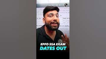 EPFO SSA & STENO Exam Dates Out I #shorts #epfossa #sarkarinaukri