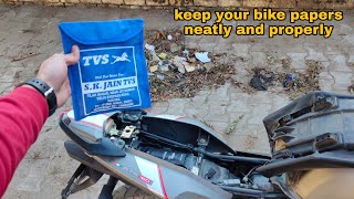 keep your bike papers neatly and properly in bike||aprameye vlogs||