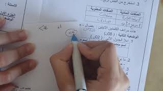 اختبار الفصل الأول لغة عربية سنة ثانية متوسط