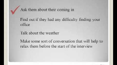 Setting the Stage for Your Interview - Building Rapport With Your Job Applicant