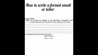 How to write a formal email or letter