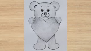 how to draw teddy bear step by step | easy pencil drawing for begginers |آموزش نقاشی ساده و آسان خرس