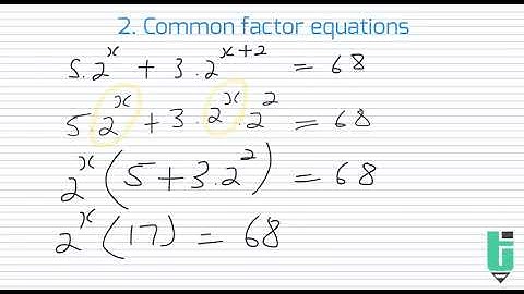 Exponential equations - common factor