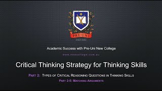 Critical Thinking Strategy For Thinking Skills Part 2-5 Matching Arguments screenshot 2