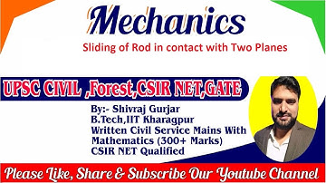 18.Mechanics:Slipping of Rod-Two Planes|UPSC|IAS|CSE|IFoS|CSIR NET|ACF|Shivraj Gurjar,IIT Kharagpur