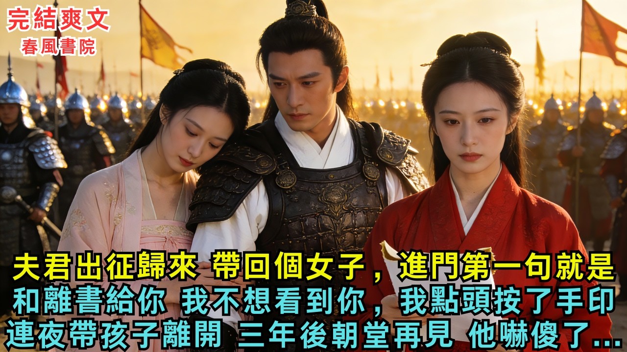 夫君出征歸來，帶回個女子，進門第一句就是：和離書給你，我再看到你，我點頭按了手印，連夜帶孩子離開，三年後朝堂再見，他嚇傻了...#古言#小說#爽文#故事頻道#完結