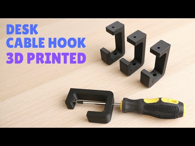 Desk Cable Organizer Hook - 3D Printed 