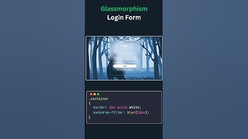 Glassmorphism login Form #css #webdesign